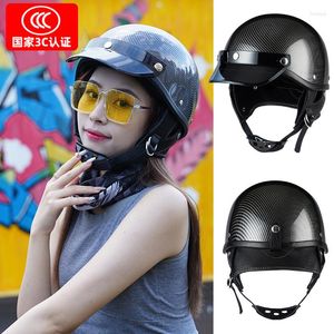 Motorhelmen Retro half-face vintage locomotief motorische veiligheidsdop voor volwassenen Moto Scooter Helmet Casco