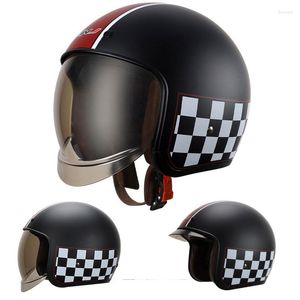 Casques de moto casque rétro Casco Moto Motorcross course sur route hommes équitation demi visage grande visière HNJ 603