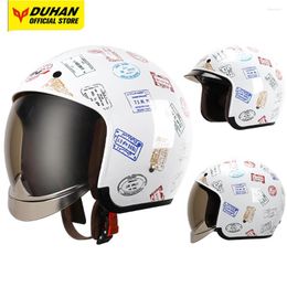 Casques de moto Casque rétro Doublure amovible et lavable Demi femmes Motocross Tour de tête 53cm-58cm