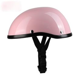 Motorfiets helmen retro helm scooter half fietsen semihelmet zomer roze rode vrouwen licht rijden pedaal pourd 0315