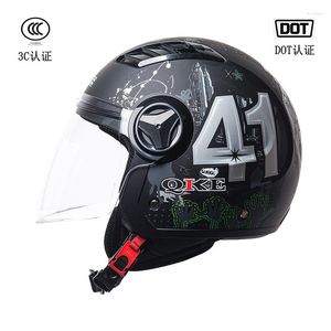 Motorfiets helmen retro open gezicht helm voor man dot goedgekeurde vintage racemotor 3/4 scooter motoebike veiligheid cap