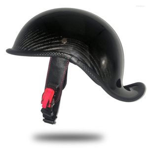 Motorfiets helmen retro schep cascos helm zwarte glasvezel half vintage mode capacete motorcross Japanse stijl