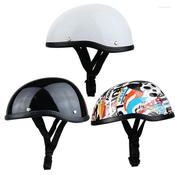 Cascos de motocicleta Retro Vintage Cap Unisex Casco Biker Moto Racing Horse Riding Head Protector Ajustable