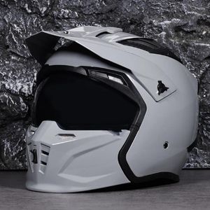 Casques de moto Casque d'équitation Combinaison masculine et féminine Toutes saisons Universal Summer Rétro Menton amovible