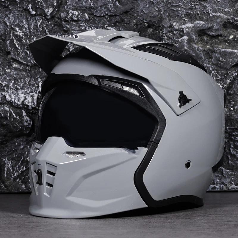 Мотоциклетные шлемы, шлем для верховой езды, мужской и женский комбинированный всесезонный универсальный летний ретро съемный подбородок