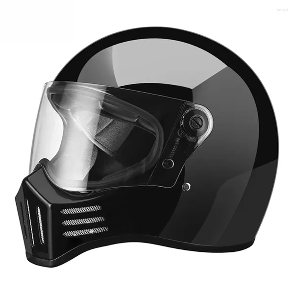 Casques de moto S-2XL Noir brillant Anti-chute Motocross Fournitures résistantes à l'usure Protection de la tête respirante Casque de motard complet