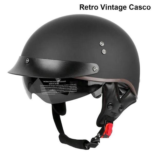 Casques de moto Scooter Biker Moto Racing Casque d'équitation Ouvert Face Hiver Chaud Moto Uni Rétro Vintage Casco Drop Livraison Autom Ot8Zd