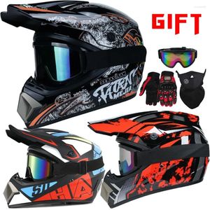 Motorhelmen Sturen 3 Stuks Gift Helm Man Kinderen Off-road Bike Downhill AM DH Cross Capacete Motocross Casco