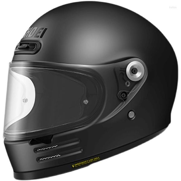 Casques de moto Shoei Glamster Classique Rétro Casque intégral Croisière Loisirs et course sur route Protection Matte Noir