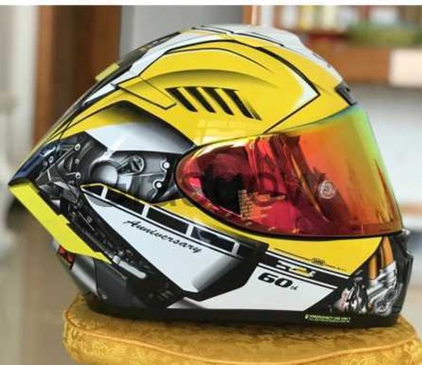 Casques de moto X14 casque XFourteen R1 édition commémorative casque jaune casque de moto de course intégral L23124