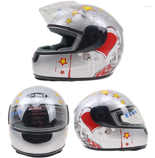 Casques de moto couleur argent mignon enfant Moto Scooter enfants enfants bébé casque sécurité Moto vélo vélo