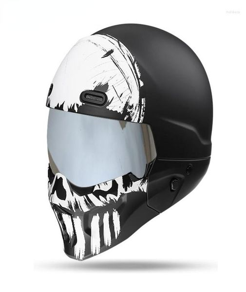 Casques de moto Scorpion Scorpion Covert x Marauder Casque noir vintage Open Face Dot approuvé Half Retro9889648