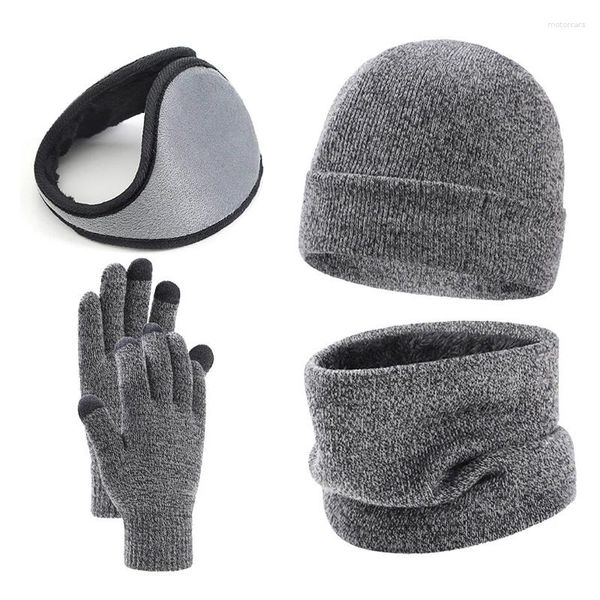 Casques de moto Swep Swearf Set Skullies Bonsieurs Hiver Wool Woard Men de tricot Mâles Mâles Couvre-couvertures Gants Père FD30441982