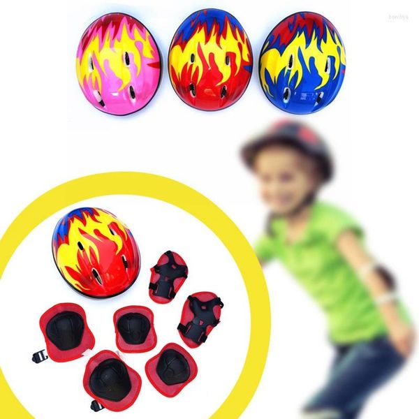 Casques de moto Casque de vélo de sport Vente en gros Enfants Équitation Équilibre Enfants Vêtements de protection Costume 7 Pièces Équipement