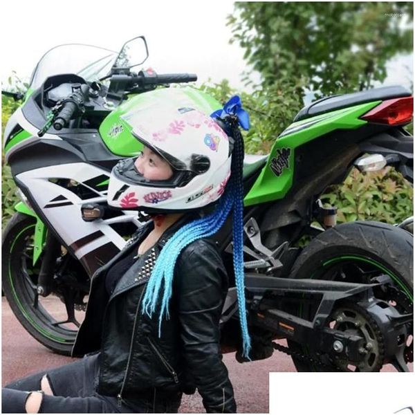 Casques de moto Style Femmes Casque Tresses Moto Biker Jumbo Braid Rock Punk DIY Décoration Drop Livraison Mobiles Motos Accès Dhzs9