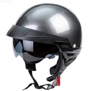 Casques de moto Le nouveau casque de moto ouvert et le casque cruiser DOT sont dotés de lunettes de soleil contrôlables pour toutes les saisonsL204