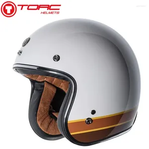 Motorhelmen TORC Retro Helm Motor Vintage Open Gezicht 3/4 Racing Motocross Jet Capacete Casque Moto DOT Goedgekeurd