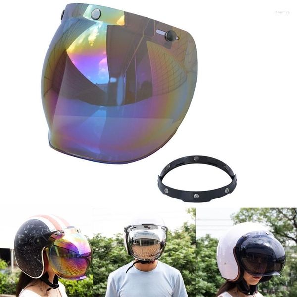 Casques de moto U90C Universal 3-Snap Motos Casque Visor Lens Open Face Sun-Shade Shield-