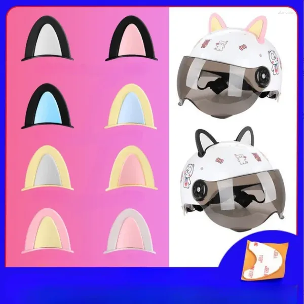 Casques de moto casque universel oreilles de chat décoration voiture électrique style de conduite autocollants mignons accessoires de décoration