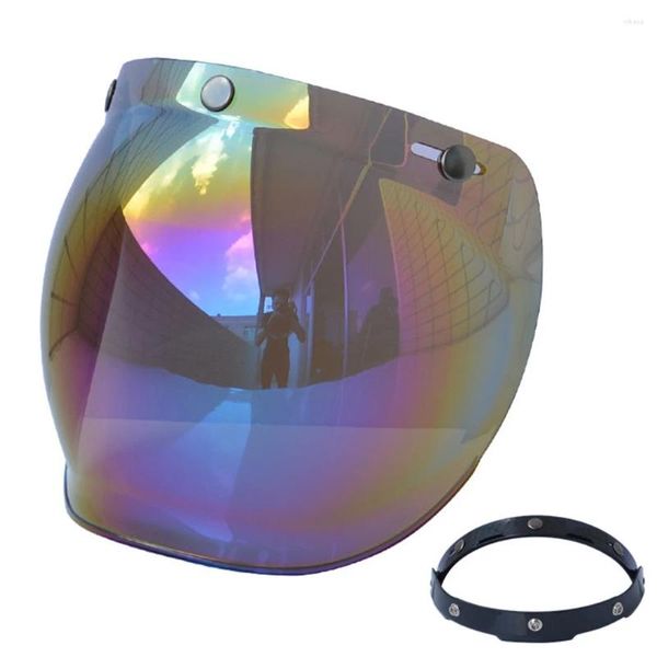 Cascos de motocicleta Marco de protección UV Durable Universal Snap A prueba de polvo Parabrisas Visor de burbujas Anti niebla Casco Conjunto de lentes Montar