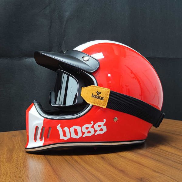 Cascos de moto Vintage cafe racer casco de moto de cara completa retro casco de moto DOT aprobado Capacete Jet helm Moto 0105