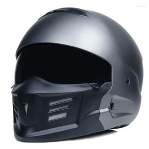 Motorfietshelmen Vintage Volledig gezicht Halve helm unieke zomercombinatie off -road motorcross cascos capacete