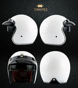 Cascos de motocicleta Casco vintage Cara abierta con visera interior Capacete para hombres Mujeres Para Moto Casco de Seguridad