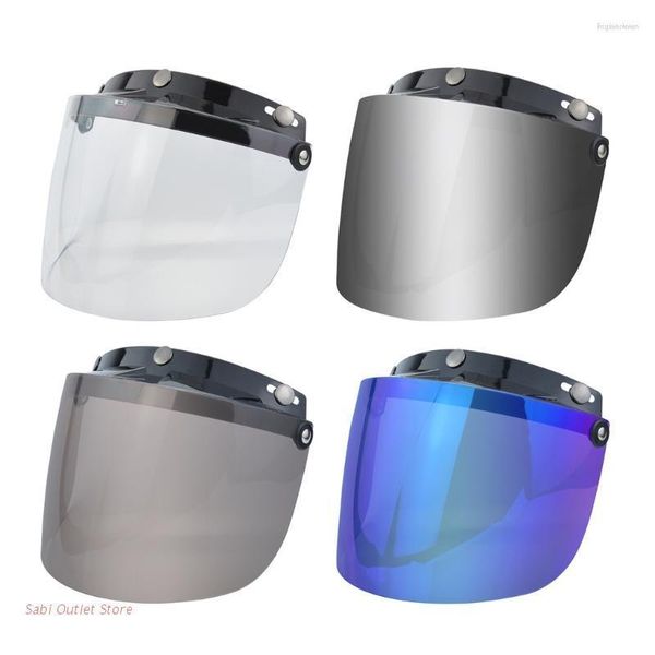 Casques de moto Visière 3-Snap Design Flip Up Down Open Face Lens