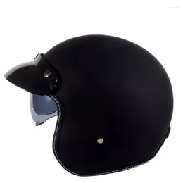 Motorfietshelmen Wanli Brand Casque Moto Capacete Helmet Vintage hoogwaardige 3/4 Open Face Scooter Dot