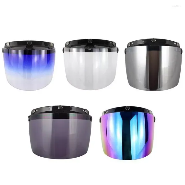 Casques de moto Vent Casque Lentille Soleil 3-Snap Visor Face Flip Up Full Down Open M4U7