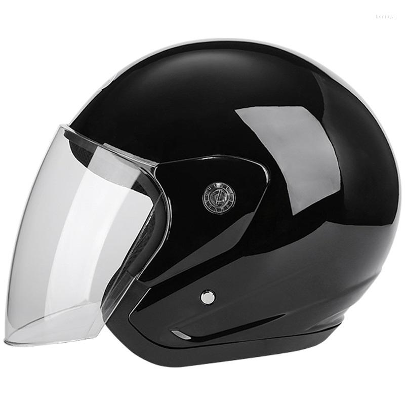 Capacetes de motocicleta à prova de vento 3/4 rosto aberto meio capacete fora de estrada autocycle corrida equitação segurança acidente anti-nevoeiro headpiece
