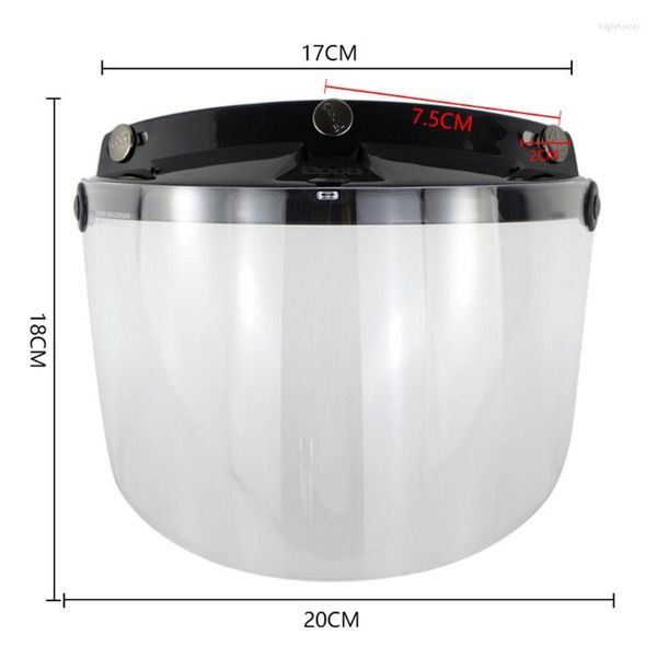 Casques de moto Coupe-vent 3-Snap Visor Lens Shield Pour Flip Up Down Open Face 0824