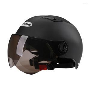 Cascos de motocicleta mujer hombre adulto medio casco eléctrico Scooter Motor Crash Helmetor Moto bicicleta sombrilla protección solar