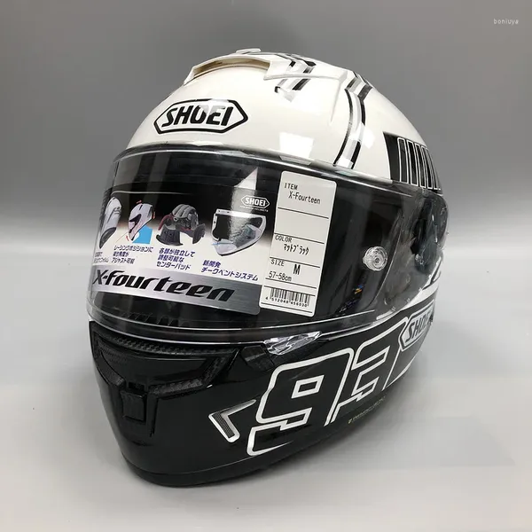 Cascos de motocicleta X14 Casco Blanco y negro Ant Anniversary Edition 93 Full Face Racing Casco de Motocicleta