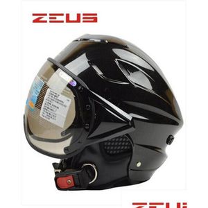 Casques de moto Zeus 125B Casque Abs Demi-Visage Moto Été Vélo Électrique UV Personnalisé Mode Casques7444189 Drop Delive Otgaj