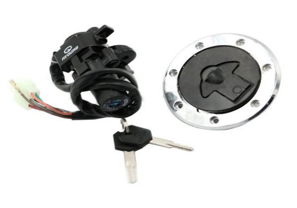 Interruptor de encendido de motocicleta, tapa de tanque de combustible y aceite, llave de bloqueo para Kawasaki Ninja ZX7RR ZX750 19961997 ZR400 Xanthus 199219954187276