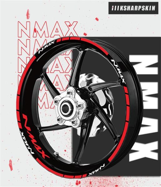 Autocollants d'avertissement réfléchissants de nuit pour jante intérieure de moto, logos et décalcomanies décoratifs, film de protection rayé pour YAMAHA NMAX nma8931223