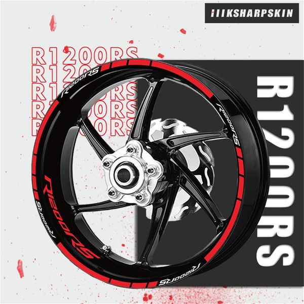 Autocollants d'avertissement réfléchissants nocturnes pour bague intérieure de moto, logos décoratifs et décalcomanies, film de protection rayé pour BMW R1200RS R1248p