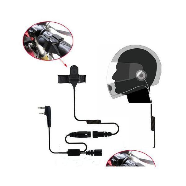 Interphone de moto 2 broches PTT casque écouteur pour Ksun Tyt Quansheng Baofeng accessoires de talkie-walkie casque Drop Deliver Dhtxl