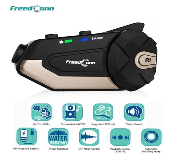 Motorcycle Intercom Dconn R1 Wifi 1080p HD Cámara Bluetooth 41 Auriculares de casco Intercomunicadores de Casco Moto4164472