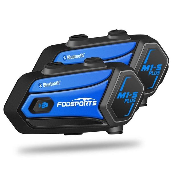 Interphone moto Fodsports 2 pièces M1-S Plus casque Bluetooth casque 8 coureurs Interphone sans fil Fm partage de musique livraison directe Aut Dh95P