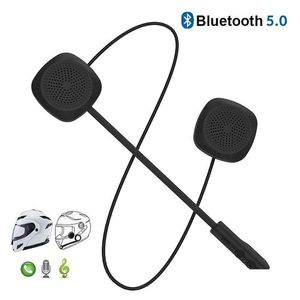 Casque d'interphone de moto Casque Bluetooth 5.0 Edr Casque Microphone Mains de vélo Haut-parleur Appel Matic Drop Livraison Automobiles Dhlyi