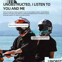 Motorfiets Intercom Walkie Talkie Bluetooth Helm Headset Voor 2 Rider Intercomunicador Moto Interphone Draadloze 30M Walkie-Talkies Dhxsv