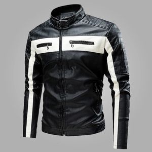 Veste de moto hommes Bomber Biker vestes fausse fourrure Designer manteau homme polaire pilote Vintage luxe noir en cuir pardessus 240106