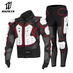 Chaquetas de motocicleta Armadura de motocicleta Racing Body Protector Chaqueta Motocross Moto Equipo de protección + Pantalones Protector 201216