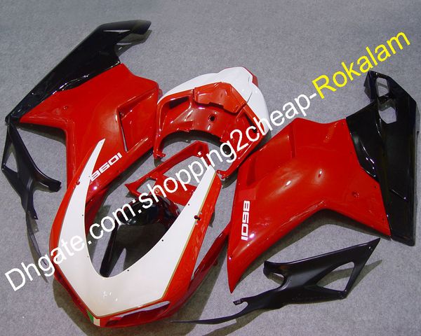 Kit moto pour Ducati 848 1098 1198 1098S pièces de carrosserie moto 2007 2008 2009 2010 2011 ensemble complet carénage (moulage par injection)