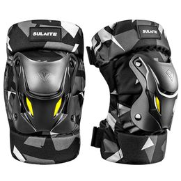 Rodilleras de motocicleta, juego de protectores de codos para motocicleta, rodilleras para montar en Motocross, deslizadores de rodilla para Moto, carcasa de fibra 240226