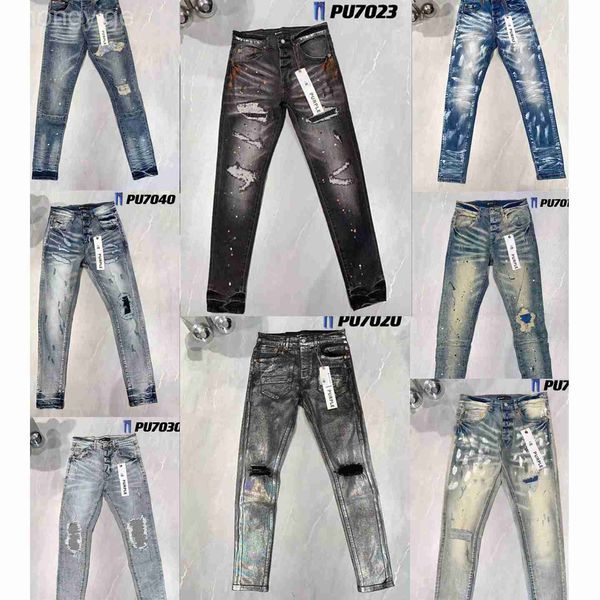 Motocicleta ksubi jeans diseñador para hombre PL moticer rasgado delgada pantalones delgados delgados diseñador verdadero pila de jeans tendencia de tendencia a la marca de la marca púrpura vintage jeans 5etg