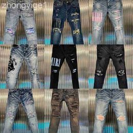 Motorcycle Ksubi Jeans pour hommes Jeans européens Jean Hombre Lettre étoile Men de broderie Ripwork Ripped for Trend Brand Motorcycle Pant Skinnythm 2elo