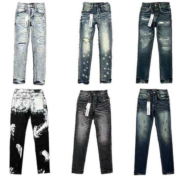 Motorcycle Ksubi Jeans Purplebran Men Designer anti-slim ajustement décontracté jeans PU Taille